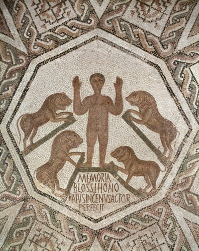 Daniel en el foso de los leones, de Bordj El Loudi, romano, siglo V de Unbekannt Unbekannt